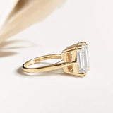 Solid Gold or Platinum Moissanite Diamond Ring - Livia - Dainty London