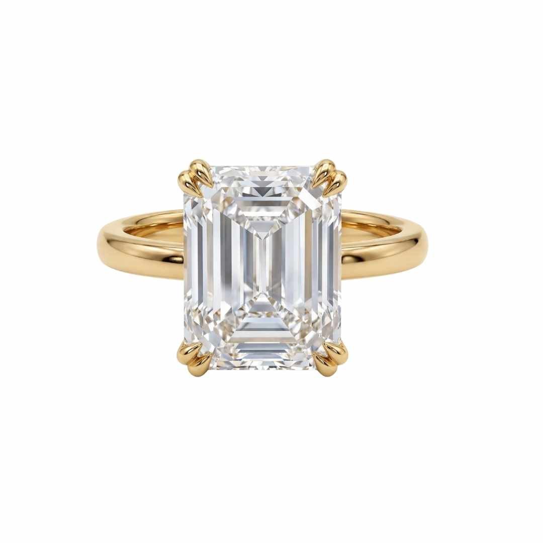 Solid Gold or Platinum Moissanite Diamond Ring - Livia - Dainty London