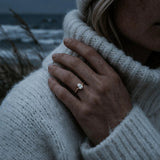 Solid Gold Pear Diamond Ring - The Yara Ring - Dainty London