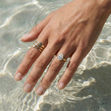 Solid Gold Pear Diamond Ring - The Yara Ring - Dainty London