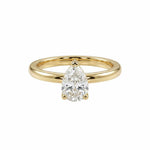 Solid Gold Pear Diamond Ring - The Yara Ring - Dainty London