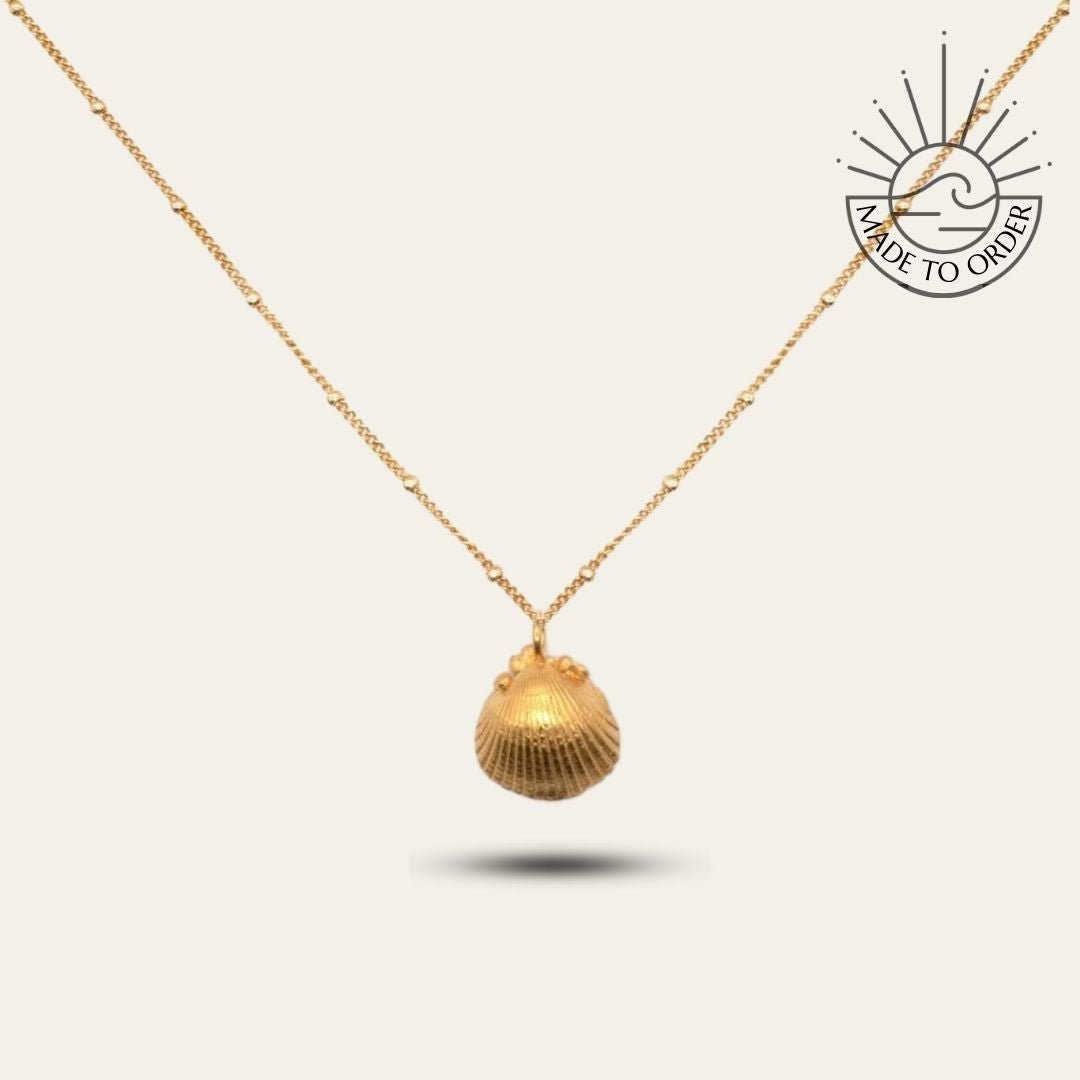 Solid Gold Seashell Necklace for Lovers of the Sea - Dainty London