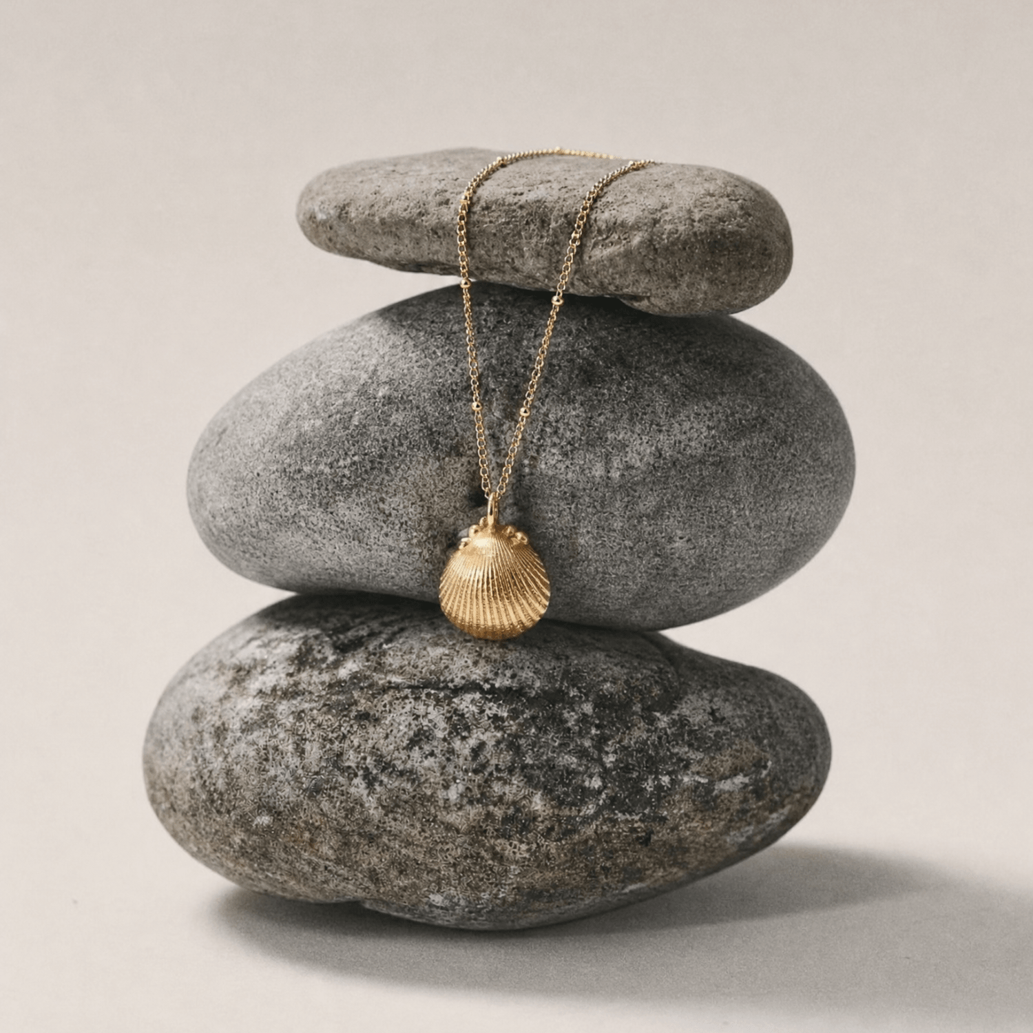 Solid Gold Seashell Necklace for Lovers of the Sea - Dainty London