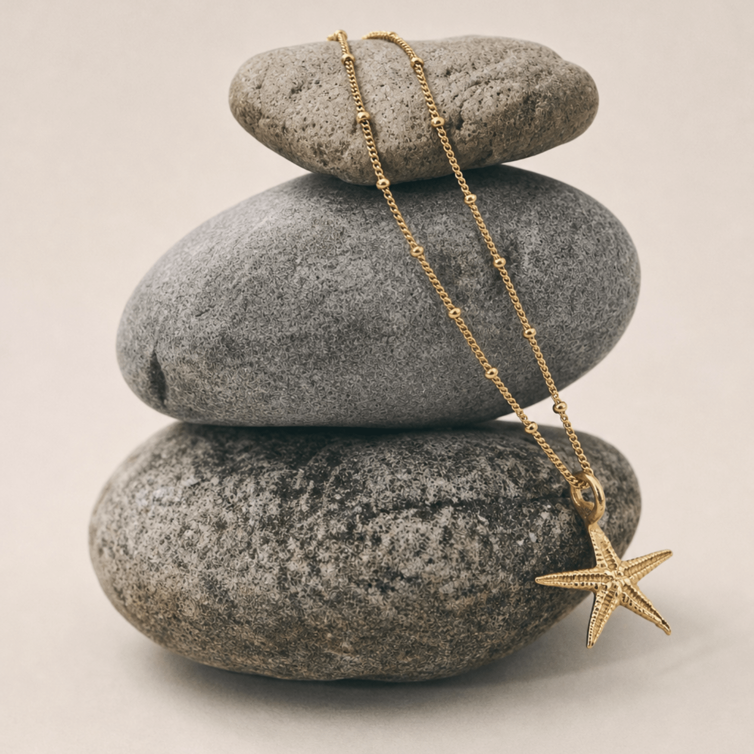 Solid Gold Starfish Necklace - Dainty London