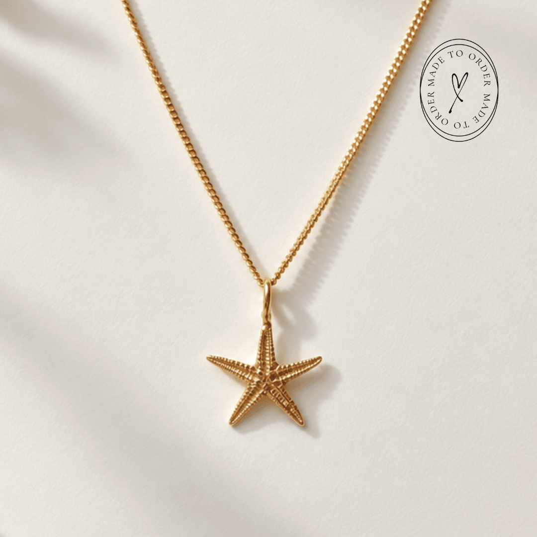 Solid Gold Starfish Necklace - Necklace - everyday - Dainty London