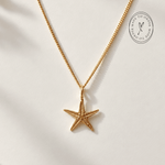 Solid Gold Starfish Necklace - Necklace - everyday - Dainty London