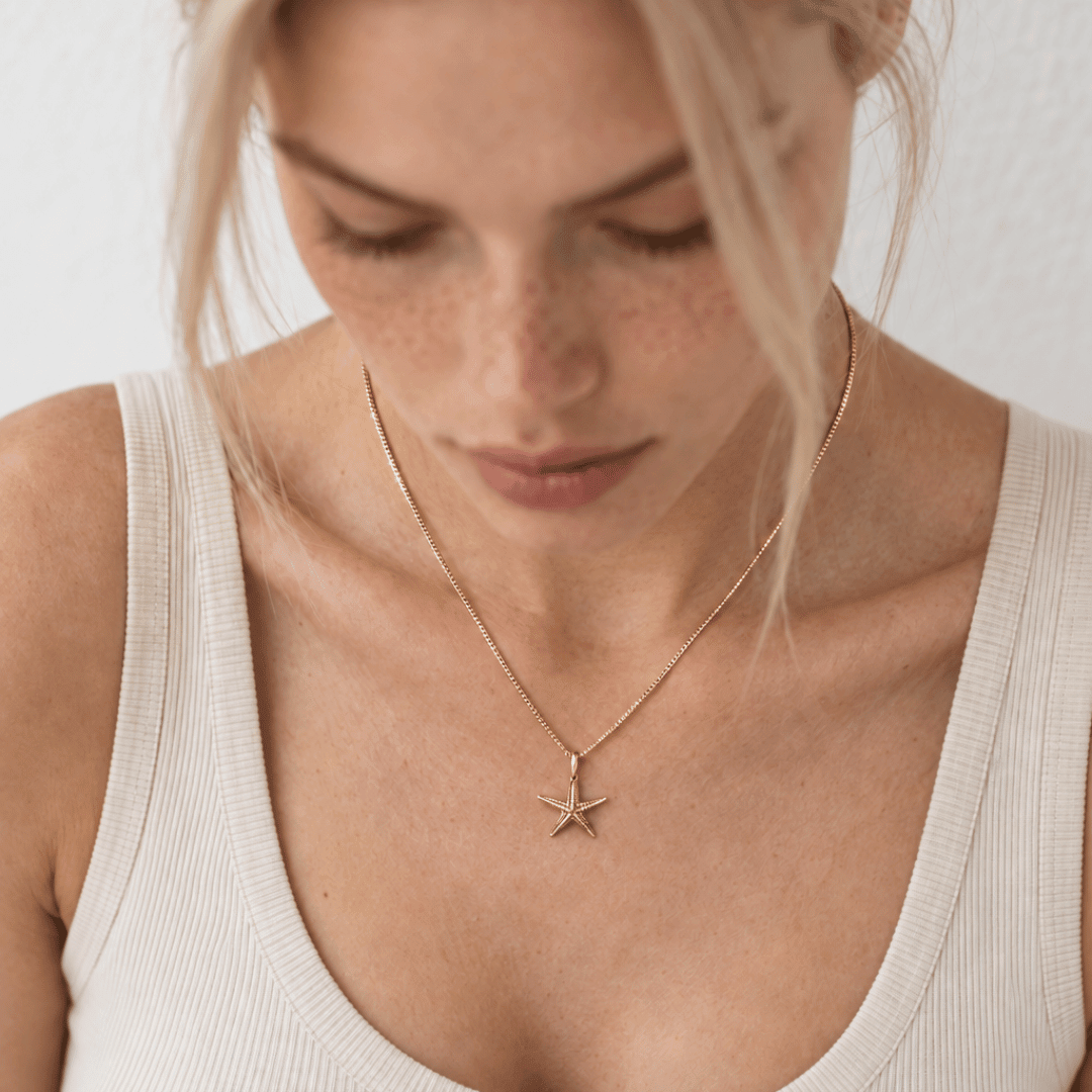 Solid Gold Starfish Necklace - Necklace - everyday - Dainty London
