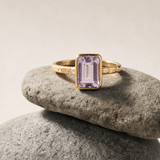 Solid Gold Tidewashed Amethyst Ring - Dainty London