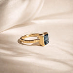 Solid Gold Tidewashed London Blue Topaz Ring - Dainty London
