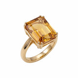 Solid Gold Vintage Citrine Gemstone Ring - Isla - Dainty London