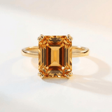 Solid Gold Vintage Citrine Gemstone Ring - Isla - Dainty London