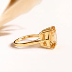 Solid Gold Vintage Citrine Gemstone Ring - Isla - Dainty London