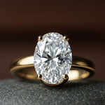 Statement Gold Oval Diamond Ring - The Nadira Ring - Dainty London