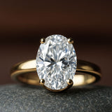 Statement Gold Oval Diamond Ring - The Nadira Ring - Dainty London
