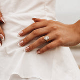 Statement Gold Oval Diamond Ring - The Nadira Ring - Dainty London