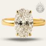 Statement Gold Oval Diamond Ring - The Nadira Ring - Dainty London
