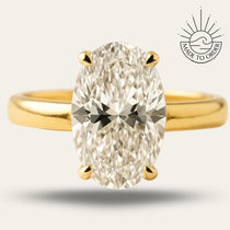 Statement Gold Oval Diamond Ring - The Nadira Ring - Dainty London