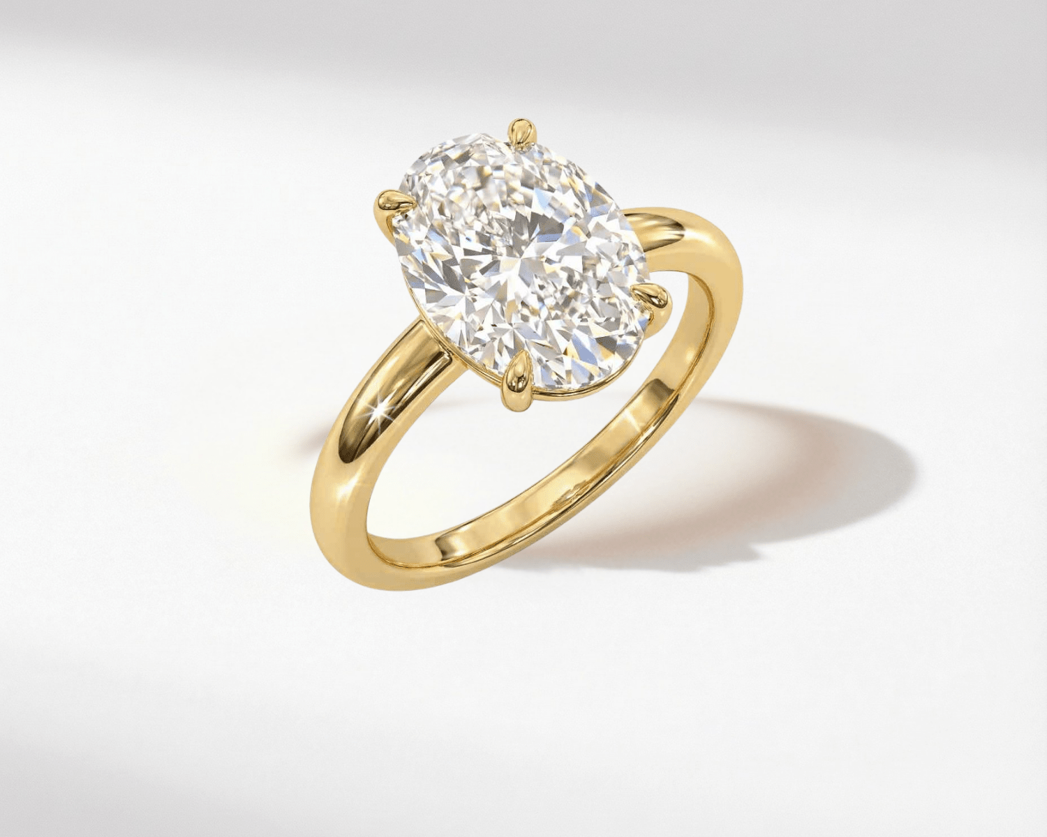 Statement Gold Oval Diamond Ring - The Nadira Ring - Dainty London