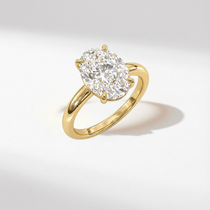 Statement Gold Oval Diamond Ring - The Nadira Ring - Dainty London