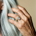 Statement Gold Oval Diamond Ring - The Nadira Ring - Dainty London