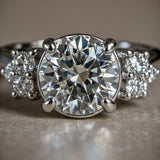 Statement Platinum Cluster Diamond Ring - The Nancy Ring - Dainty London