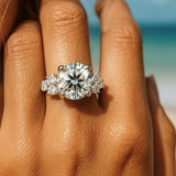 Statement Platinum Cluster Diamond Ring - The Nancy Ring - Dainty London
