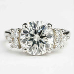 Statement Platinum Cluster Diamond Ring - The Nancy Ring - Dainty London