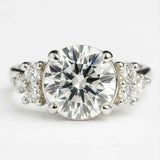Statement Platinum Cluster Diamond Ring - The Nancy Ring - Dainty London