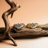 Statement Platinum Cluster Diamond Ring - The Nancy Ring - Dainty London