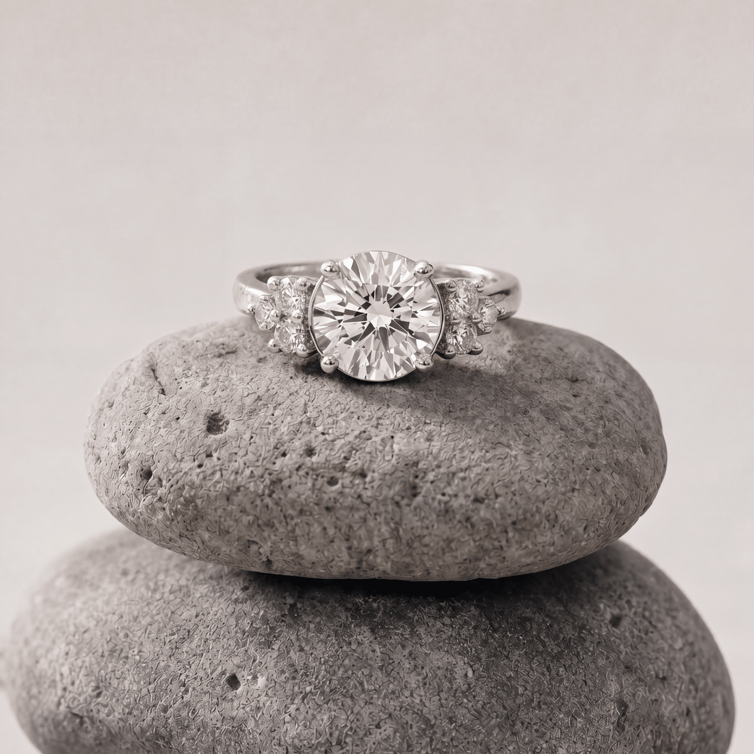 Platinum cluster diamond statement ring - The Nancy - Dainty London