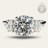 Statement Platinum Cluster Diamond Ring - The Nancy Ring - Dainty London