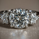 Statement Platinum Cluster Diamond Ring - The Nancy Ring - Dainty London