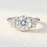 Statement Platinum Cluster Diamond Ring - The Nancy Ring - Dainty London