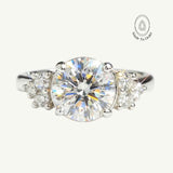 Statement Platinum Cluster Diamond Ring - The Nancy Ring - Dainty London Vintage inspired diamond rings & platinum jewelry. Lab-grown GIA certified luxury, handmade wedding rings. Modern eco-conscious engagement.