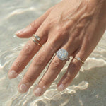 Statement Platinum or 18ct Gold Cushion Diamond Ring - The Lumière Cushion Halo Ring - Dainty London