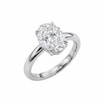 Statement Platinum Oval Diamond Ring - The Nadira Ring - Dainty London