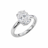 Statement Platinum Oval Diamond Ring - The Nadira Ring - Dainty London