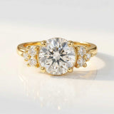 Statement Solid Gold Cluster Diamond Ring - The Nancy Ring - Dainty London