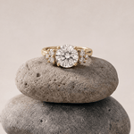 Statement Solid Gold Cluster Diamond Ring - The Nancy Ring - Dainty London