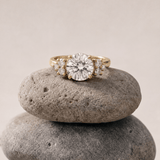 Statement Solid Gold Cluster Diamond Ring - The Nancy Ring - Dainty London