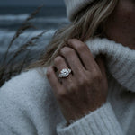 Statement Solid Gold Cluster Diamond Ring - The Nancy Ring - Dainty London