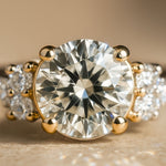 Statement Solid Gold Cluster Diamond Ring - The Nancy Ring - Dainty London