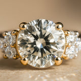 Statement Solid Gold Cluster Diamond Ring - The Nancy Ring - Dainty London