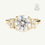 Statement Solid Gold Cluster Diamond Ring - The Nancy Ring - Dainty London statement diamond ring, solid gold engagement ring, lab-grown diamond, vintage inspired jewellery, GIA certified diamond, luxury wedding ring, handmade diamond jewellry, eco-friendly luxury ring, modern vintage ring, special occasion gift, contemporary engagement ring, eco-conscious jewelry, unique diamond ring