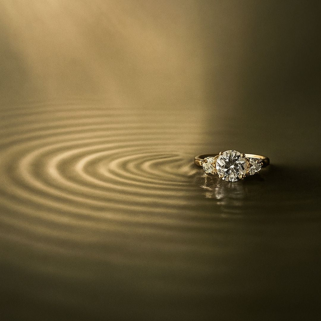 Statement Solid Gold Cluster Diamond Ring - The Nancy Ring - Dainty London statement diamond ring, solid gold engagement ring, lab-grown diamond, vintage inspired jewellery, GIA certified diamond, luxury wedding ring, handmade diamond jewellry, eco-friendly luxury ring, modern vintage ring, special occasion gift, contemporary engagement ring, eco-conscious jewelry, unique diamond ring