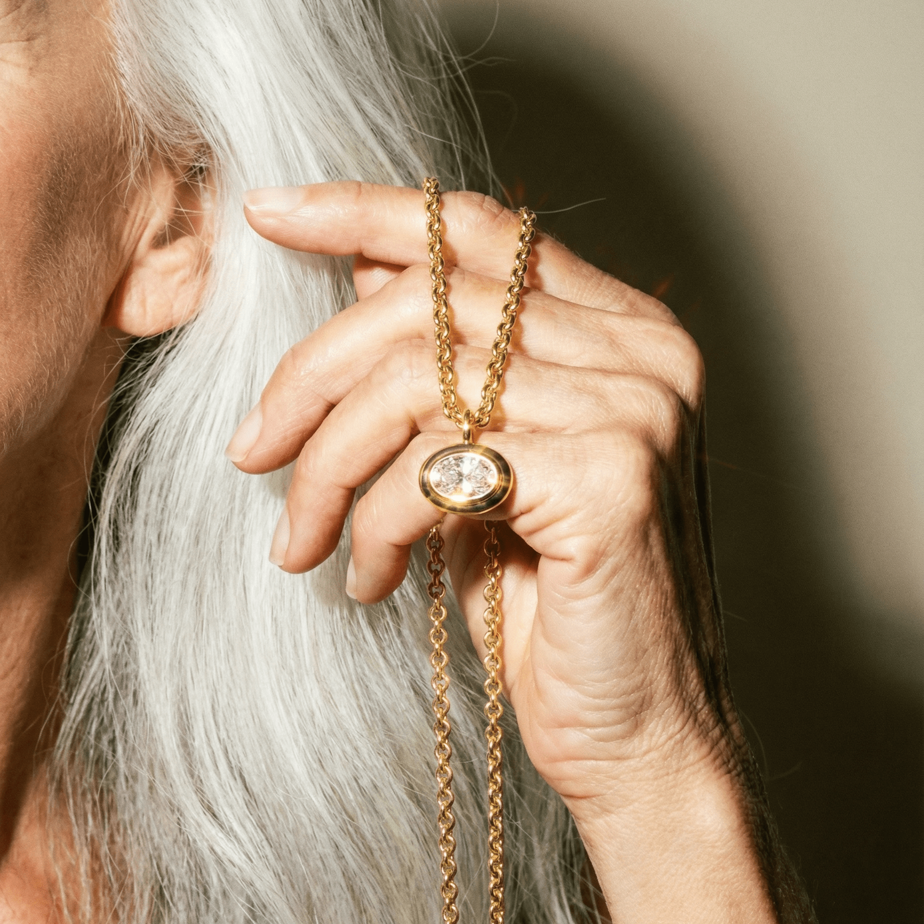 Statement Solid Gold Diamond Necklace - Thalassa - Dainty London