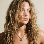 Statement Solid Gold London Blue Topaz Necklace - Cleodora - Dainty London