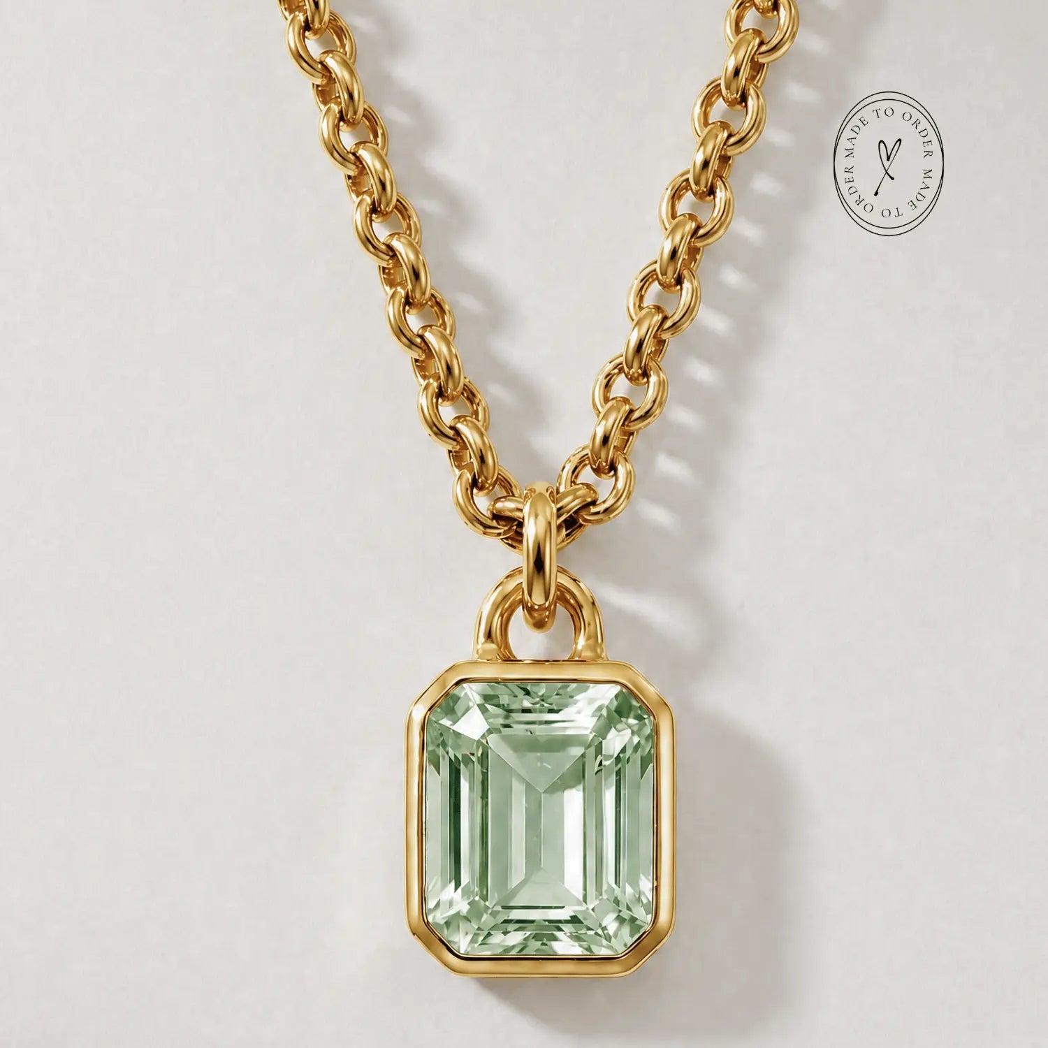 Statement Solid Gold Maxi Beryl Necklace - Seraphina - Dainty London
