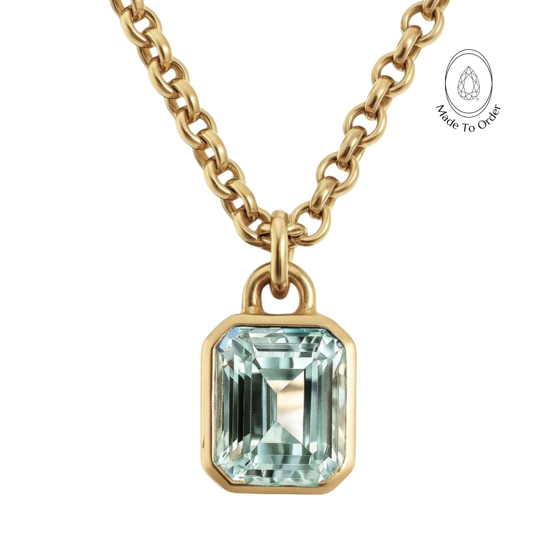 Statement Solid Gold Maxi Beryl Necklace - Seraphina - Dainty London