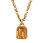 Statement Solid Gold Maxi Citrine Necklace - Celeste - Dainty London